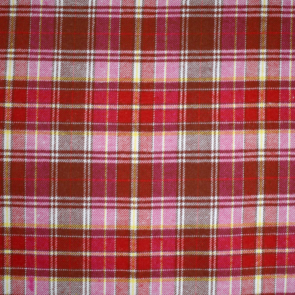 Tonal Mini Plaid Cotton Flannel Shirting Redpink Style Maker Fabrics 2548