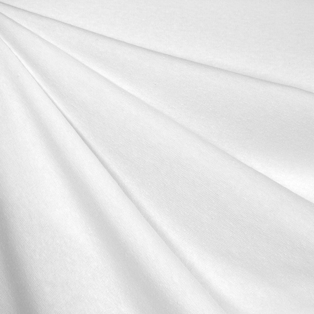 White Linen Blend Jersey Fabric