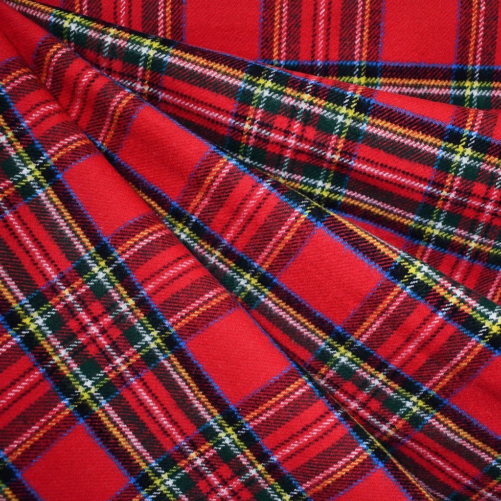 Cozy Cotton Flannel Royal Stewart Tartan Plaid Red