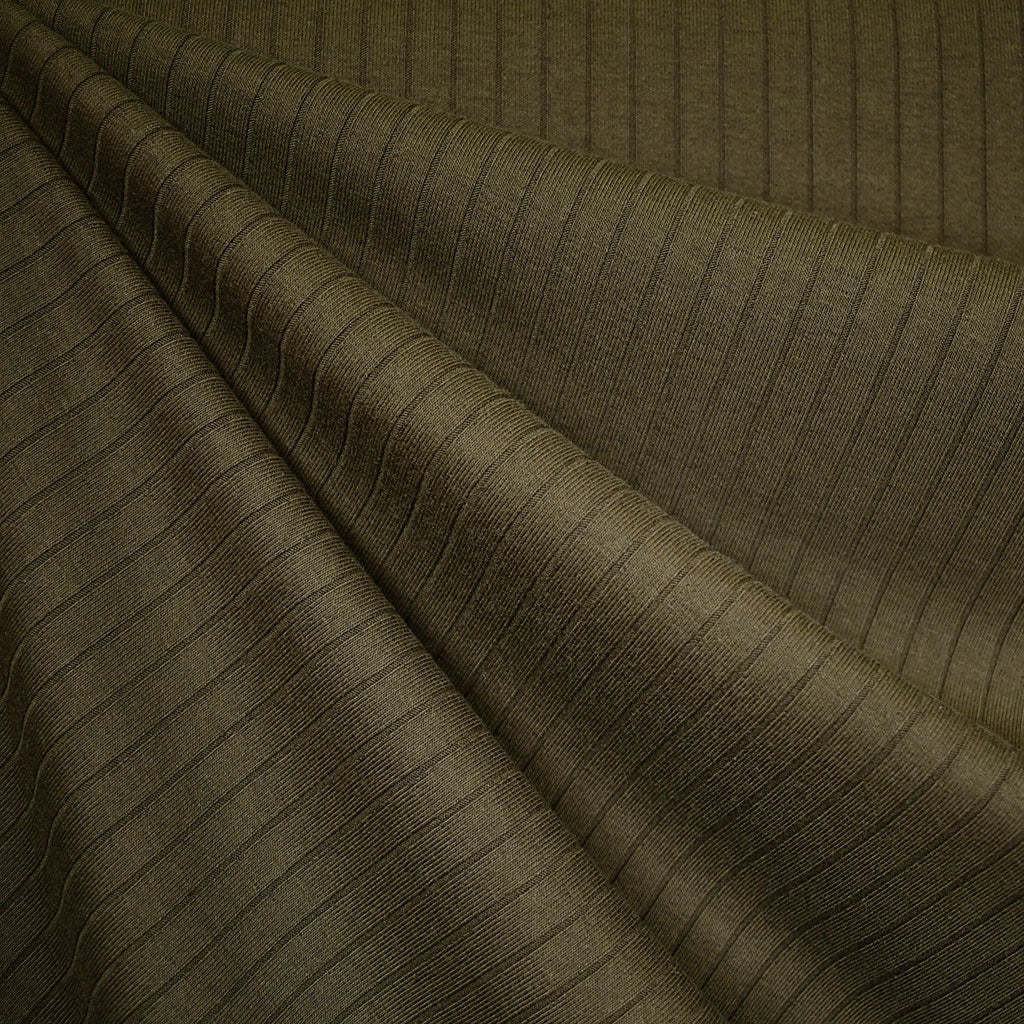 Knit Solid Ribbed Knit Fabric