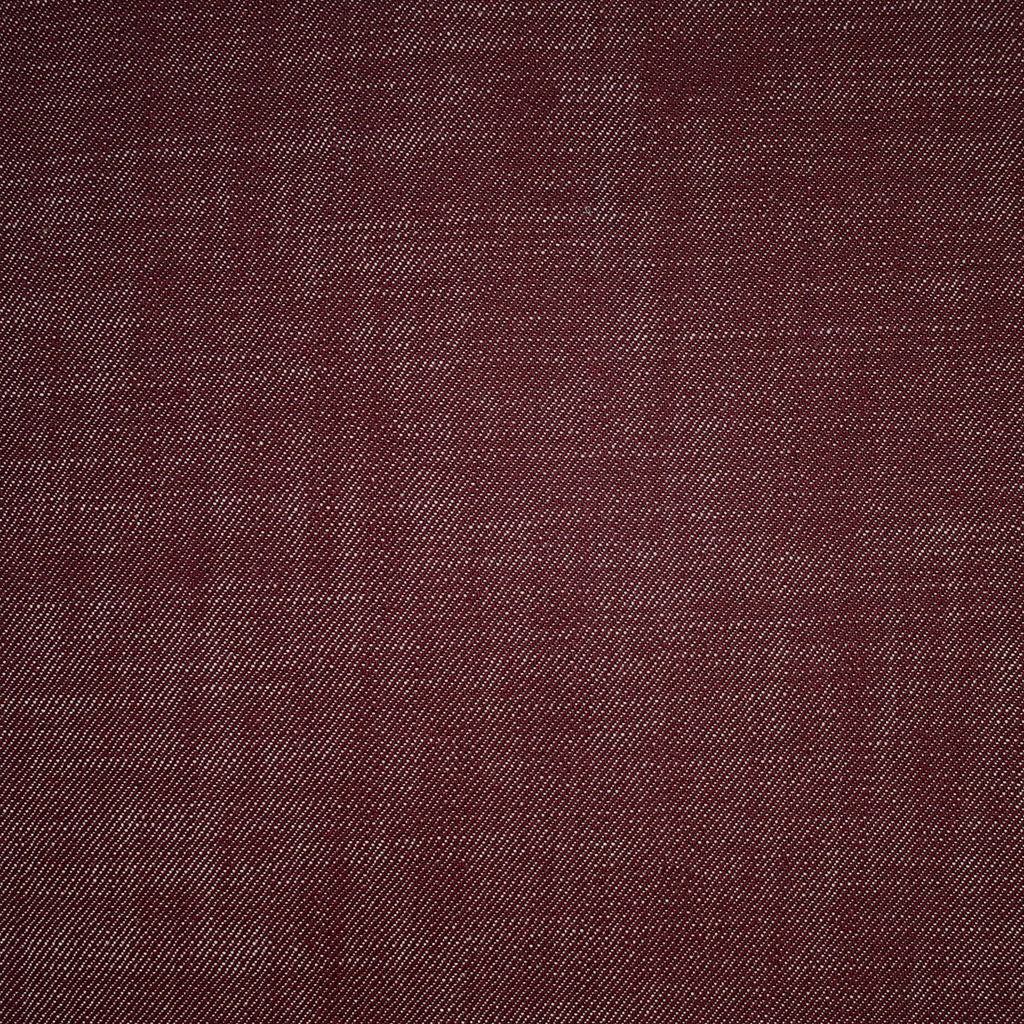 Burgundy Denim Dark Red Jean Fabric by the Yard Cone Mills White