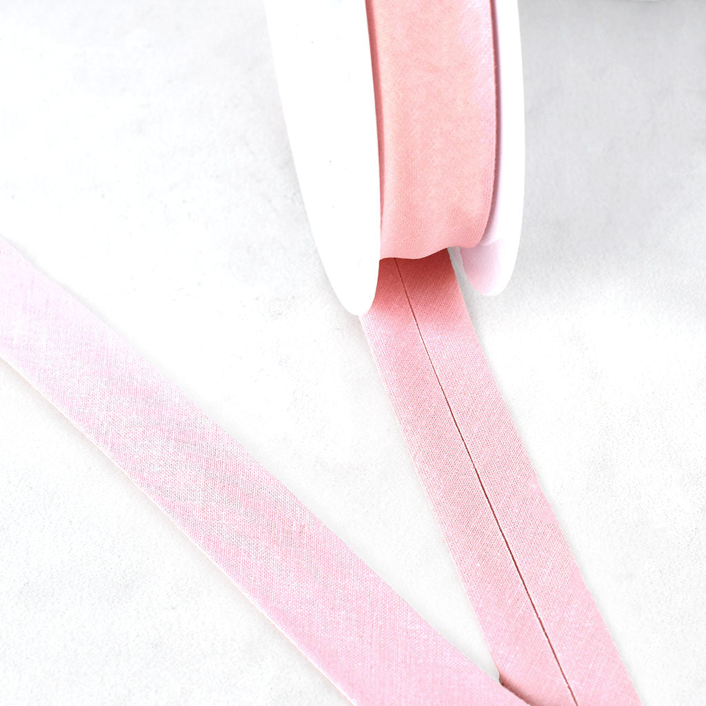 100 silk satin bias tape binding tape pink 4/5 unfold 16momme