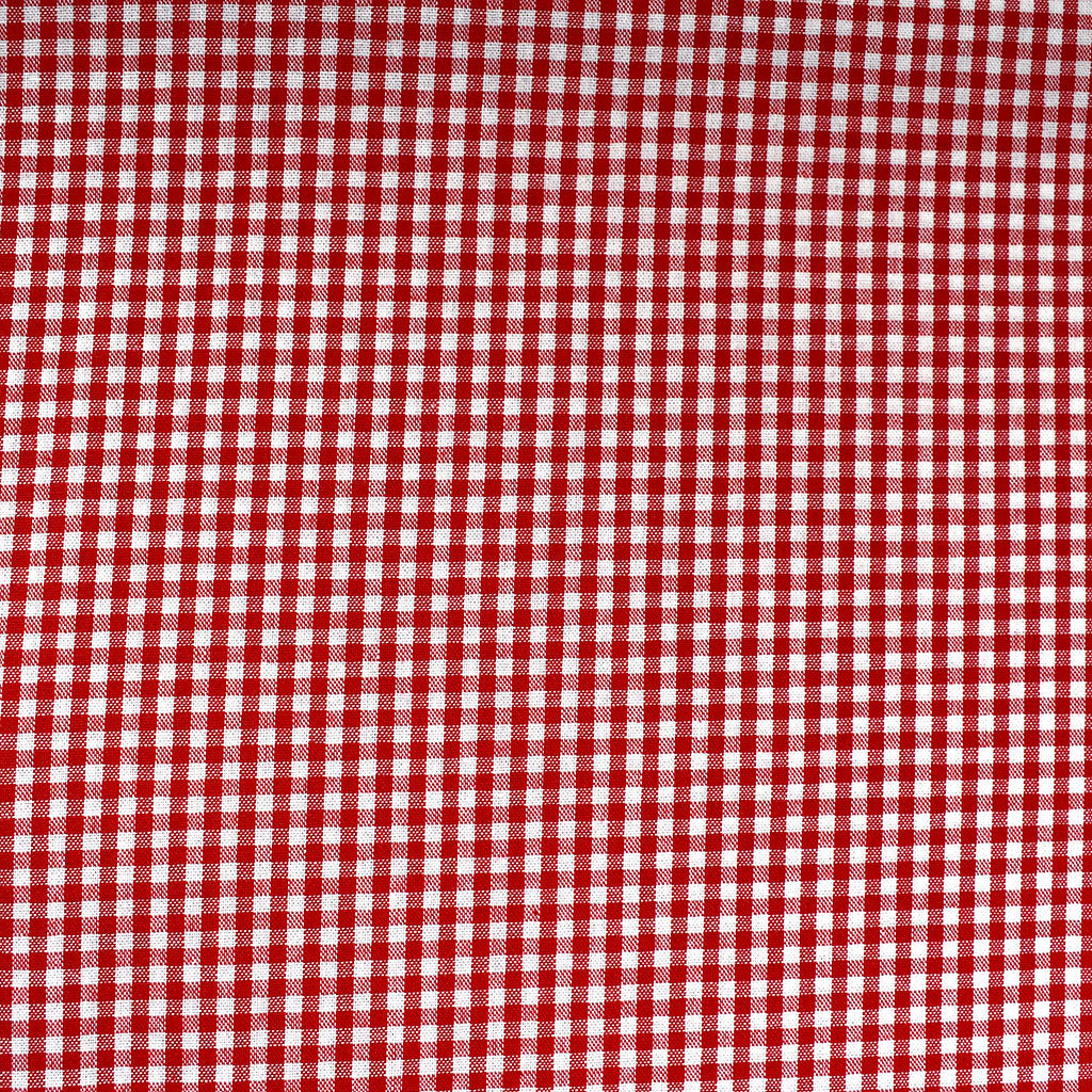 Tiny Gingham Cotton Shirting Red/White