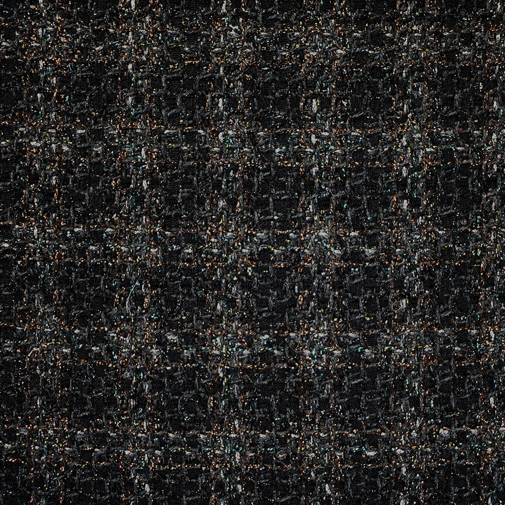 Designer Subtle Plaid Chunky Wool Blend Tweed Black/Metallic – Style ...