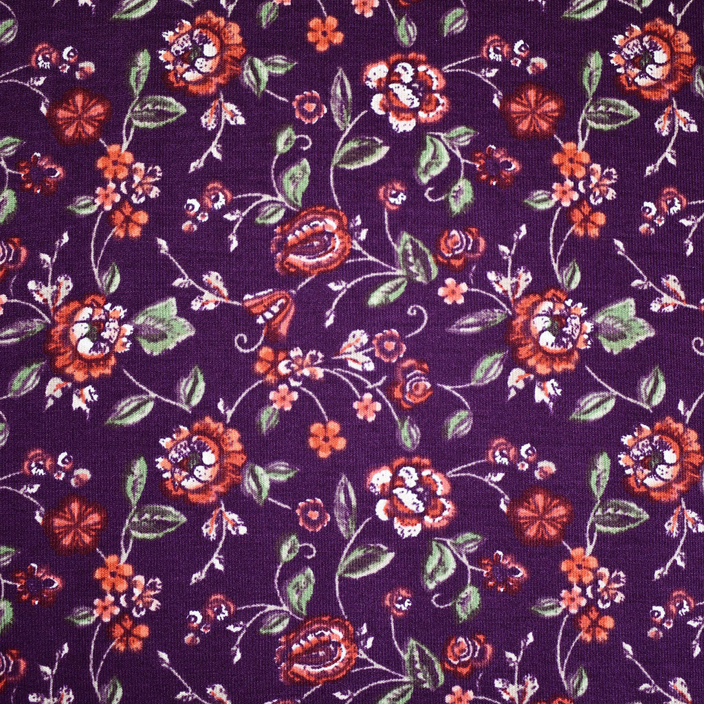 Vine Floral Rayon Jersey Knit Purple – Style Maker Fabrics