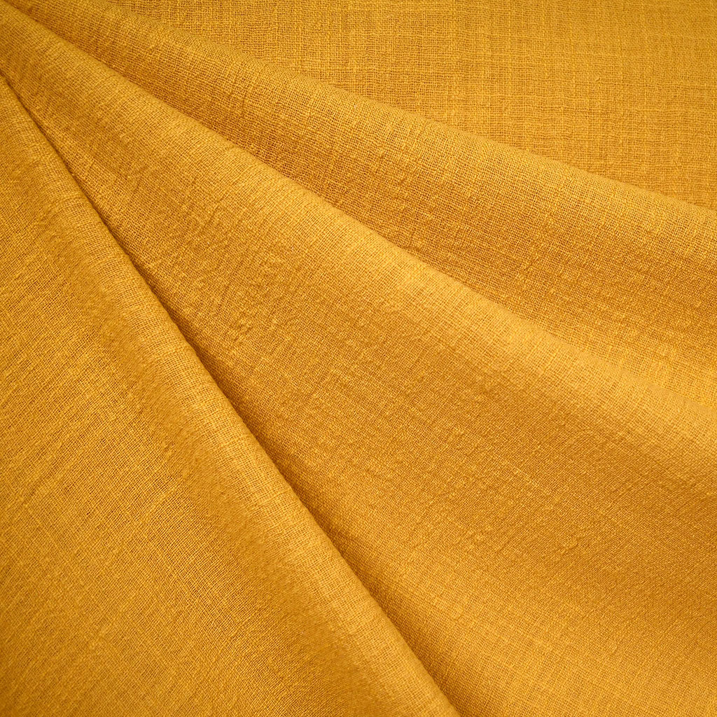 Washed Slubby Cotton Gauze Solid Mustard – Style Maker Fabrics