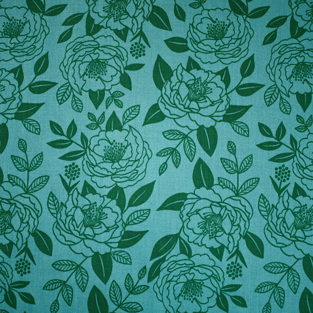 succulent pattern fabric Rise and Shine Garden Glow Floral Premium Cotton Succulent Aqua – Style Maker Fabrics