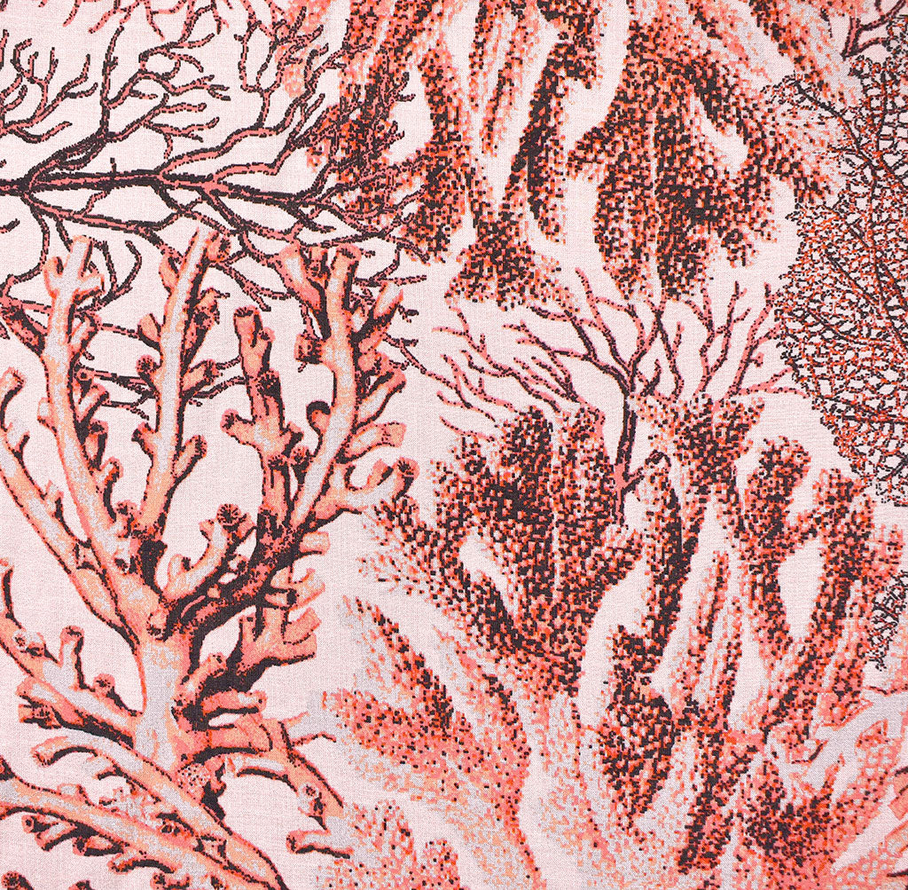 Designer Branching Coral Collage Rayon Challis Blush/Coral – Style ...