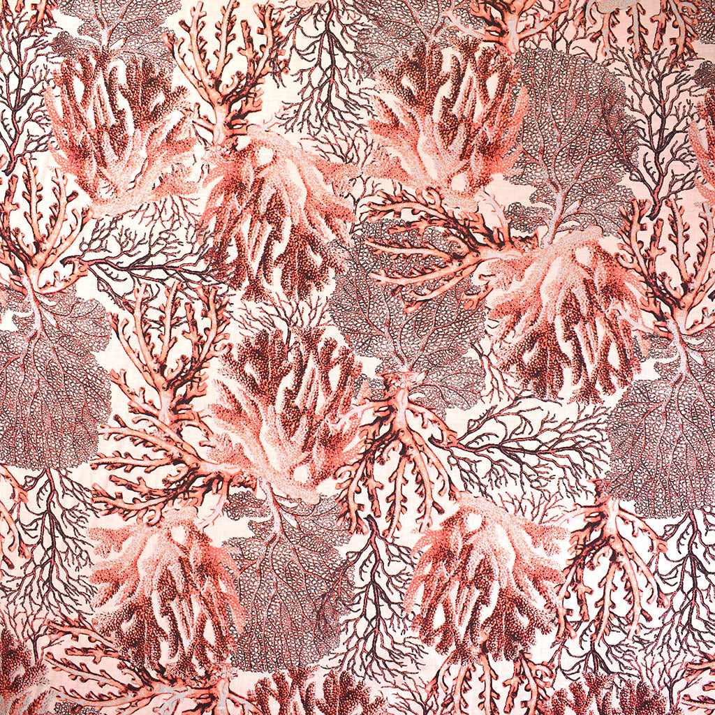 Designer Branching Coral Collage Rayon Challis Blush/Coral – Style ...