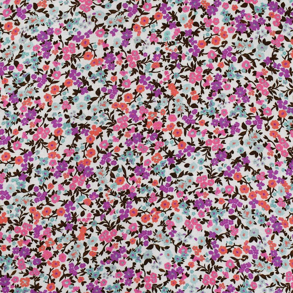 Tiny Ditsy Floral Rayon Blend Challis Orchid/Coral – Style Maker Fabrics