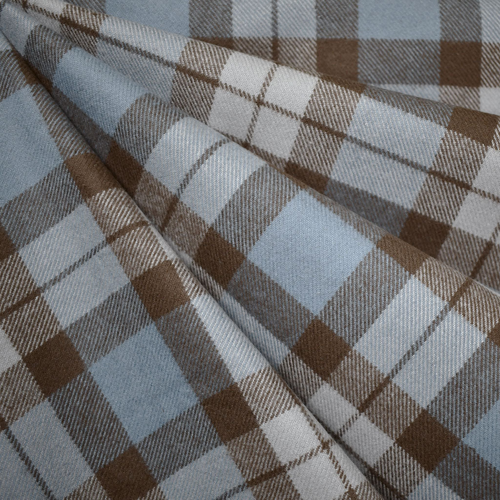 Cozy Cotton Flannel Subtle Tartan Plaid Blue/Espresso SY – Style Maker ...