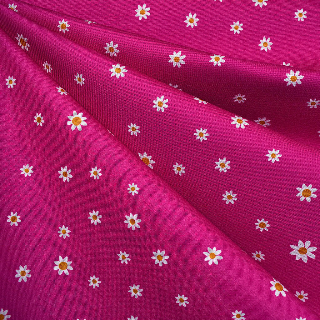 Daisy Raspberry Maeve Daisy Dot Cotton Raspberry – Style Maker Fabrics