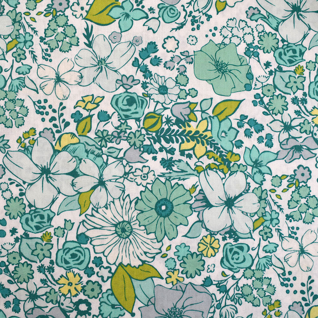 Bloomcore Fashion Scent Floral Premium Cotton Aqua – Style Maker Fabrics