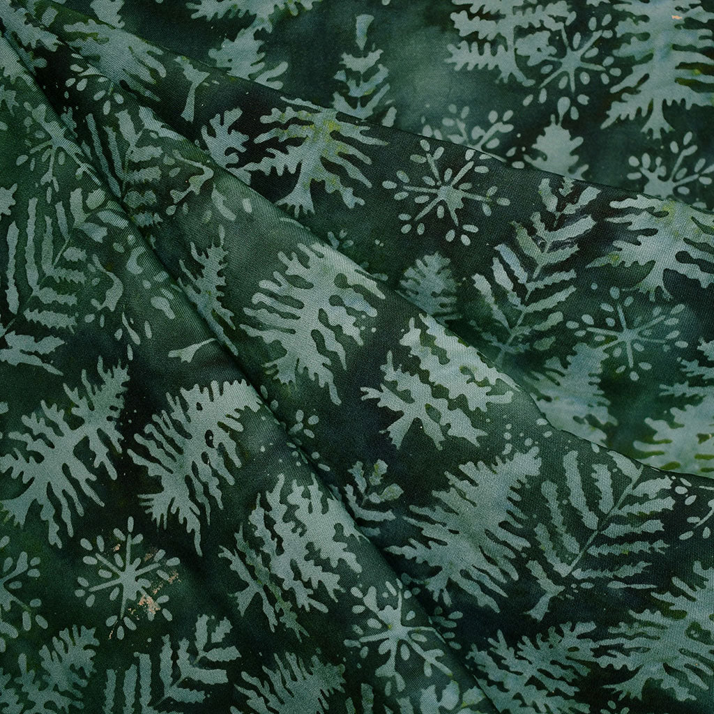 Tonal Winter Trees Exclusive Rayon Batik Evergreen – Style Maker Fabrics
