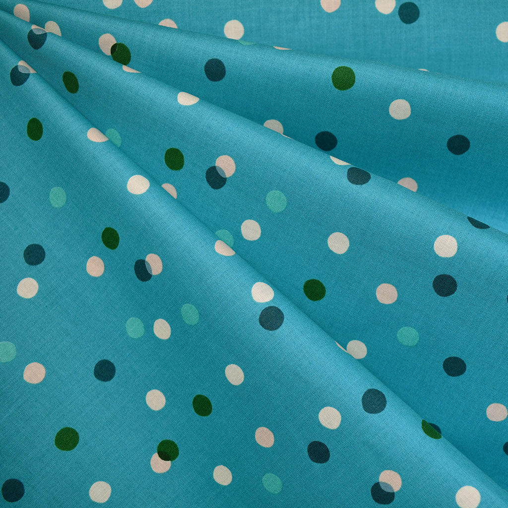 Carousel Spritz Dots Premium Cotton Turquoise – Style Maker Fabrics