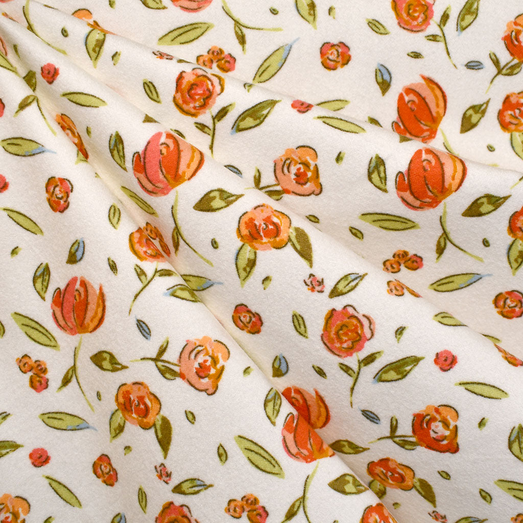 Bedtime Stories Briar Rose Cozy Flannel Vanilla/Peach – Style Maker Fabrics