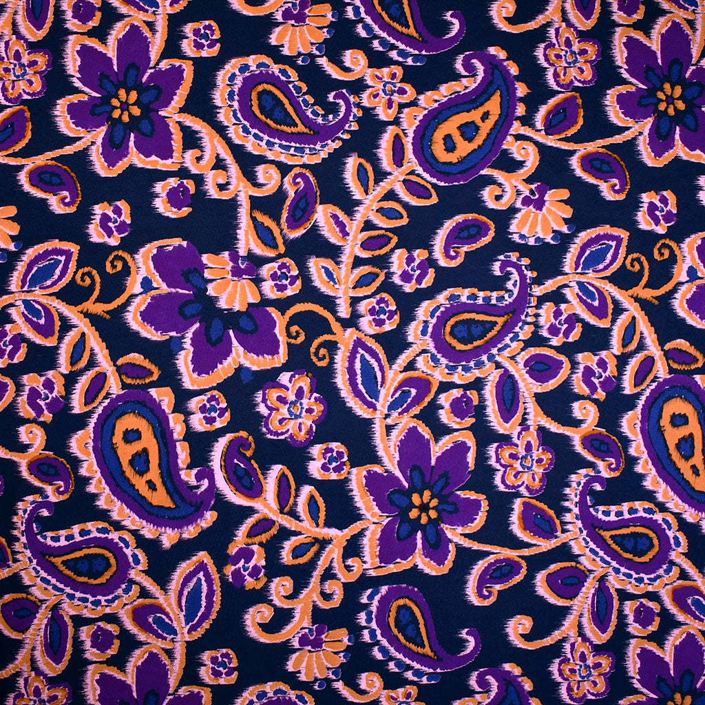 Atelier Jupe Ikat Paisley Floral Print Rayon Navy/Multi – Style Maker ...