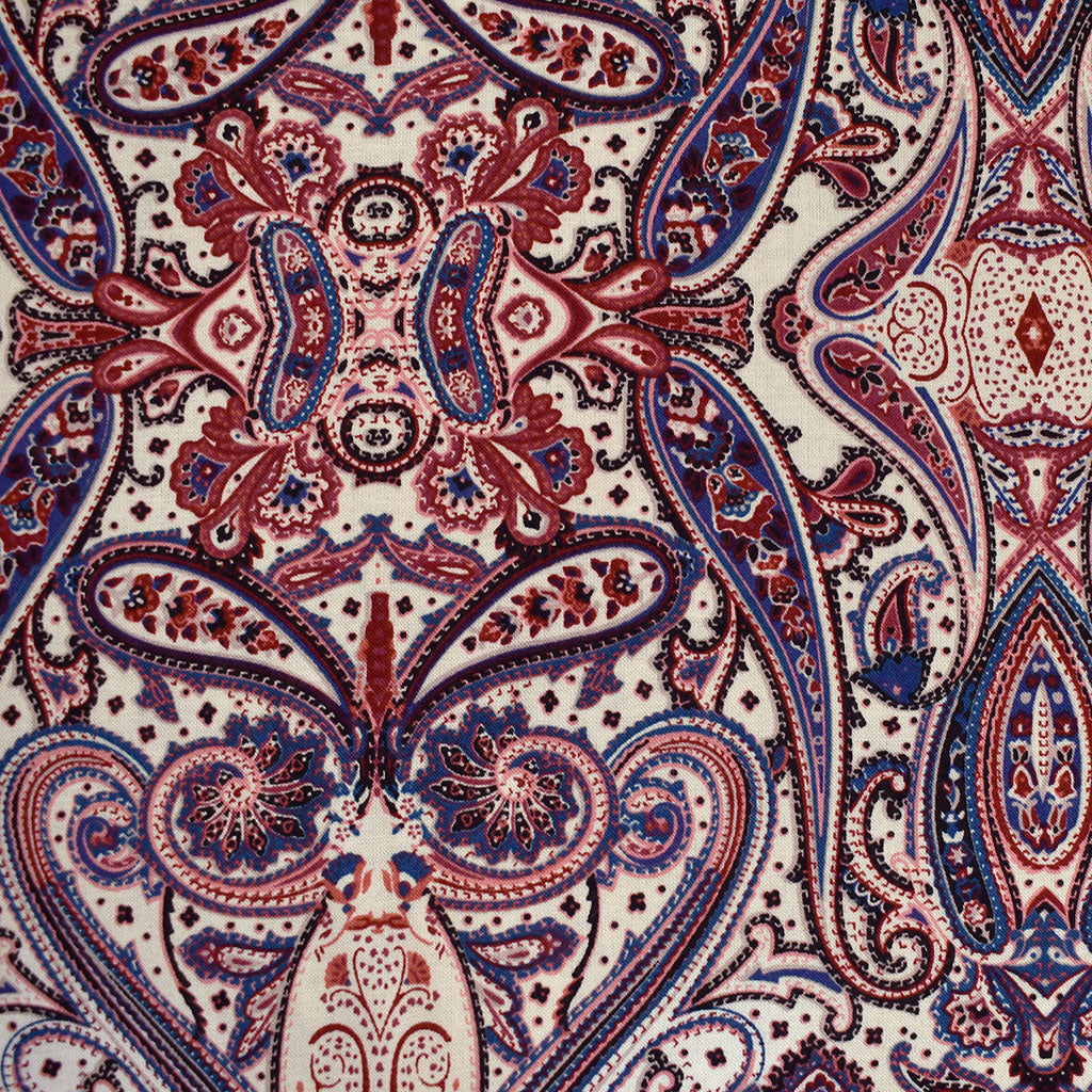 Paisley Bandana Print Rayon Challis Wine/Navy – Style Maker Fabrics