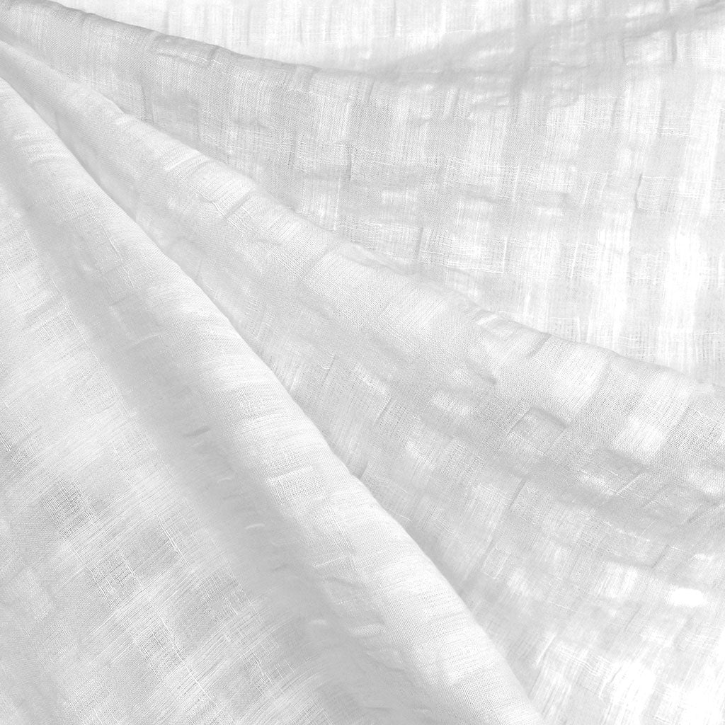 Shadow Check Linen Blend Gauze Shirting White – Style Maker