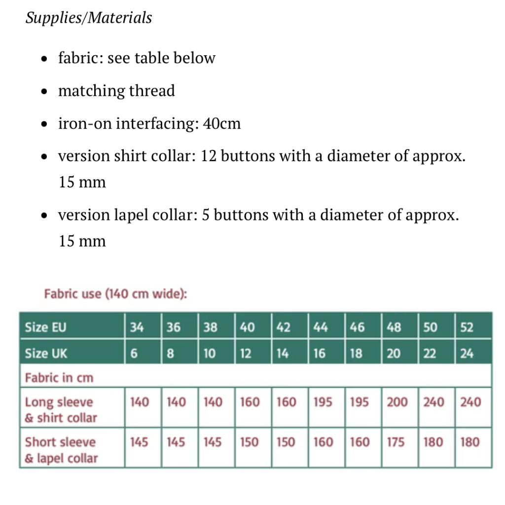 Atelier Jupe Patterns Este Shirt – Style Maker Fabrics