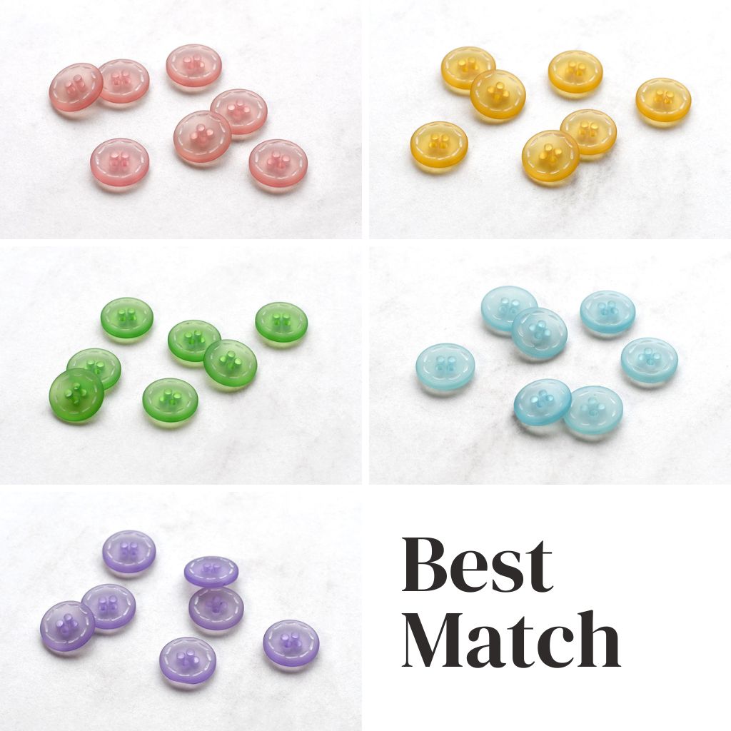 Translucent Web Buttons 10, 11mm (18L) Clear Mixed Colour Shirt