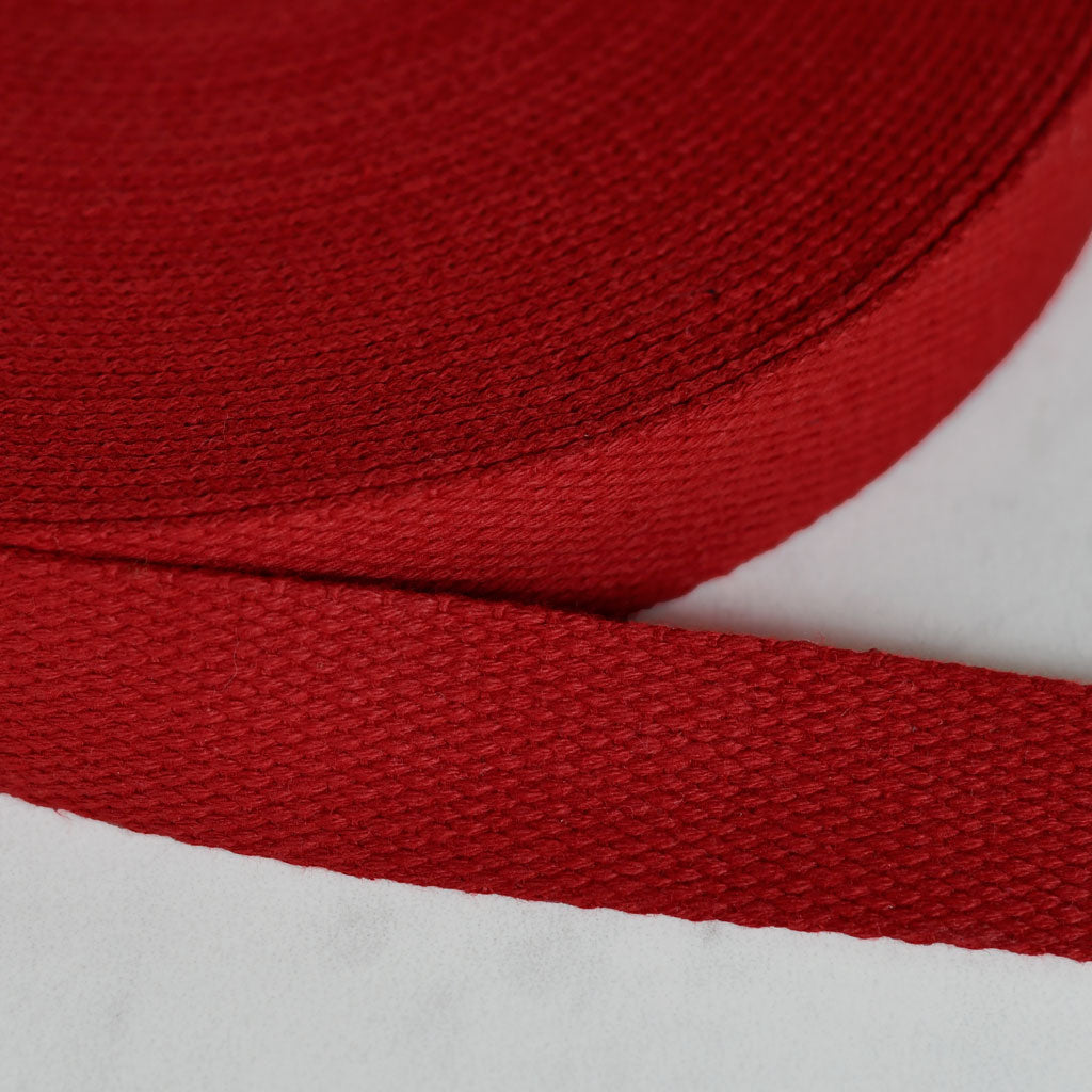 Red 38mm Cotton Webbing Tape Strapping 1.5 Inch Belt Strap Bag Making Apron