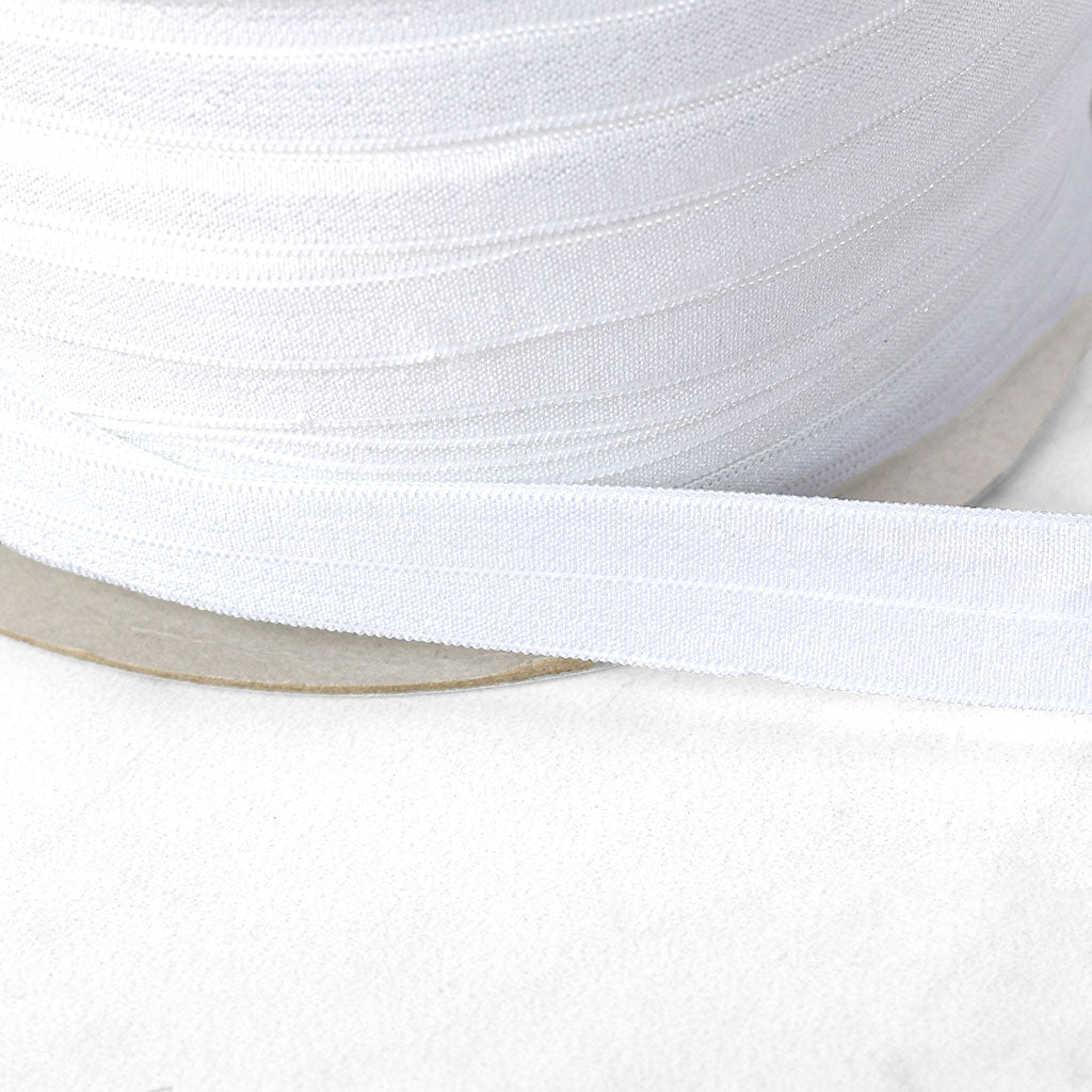 White 1 inch Soft Foldover Elastic
