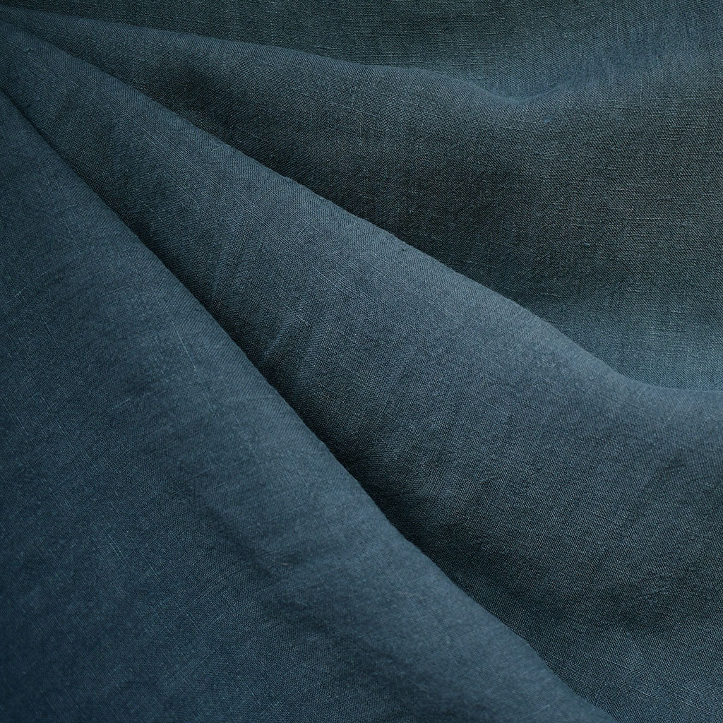 Soft Washed Linen Solid Deep Ocean – Style Maker Fabrics