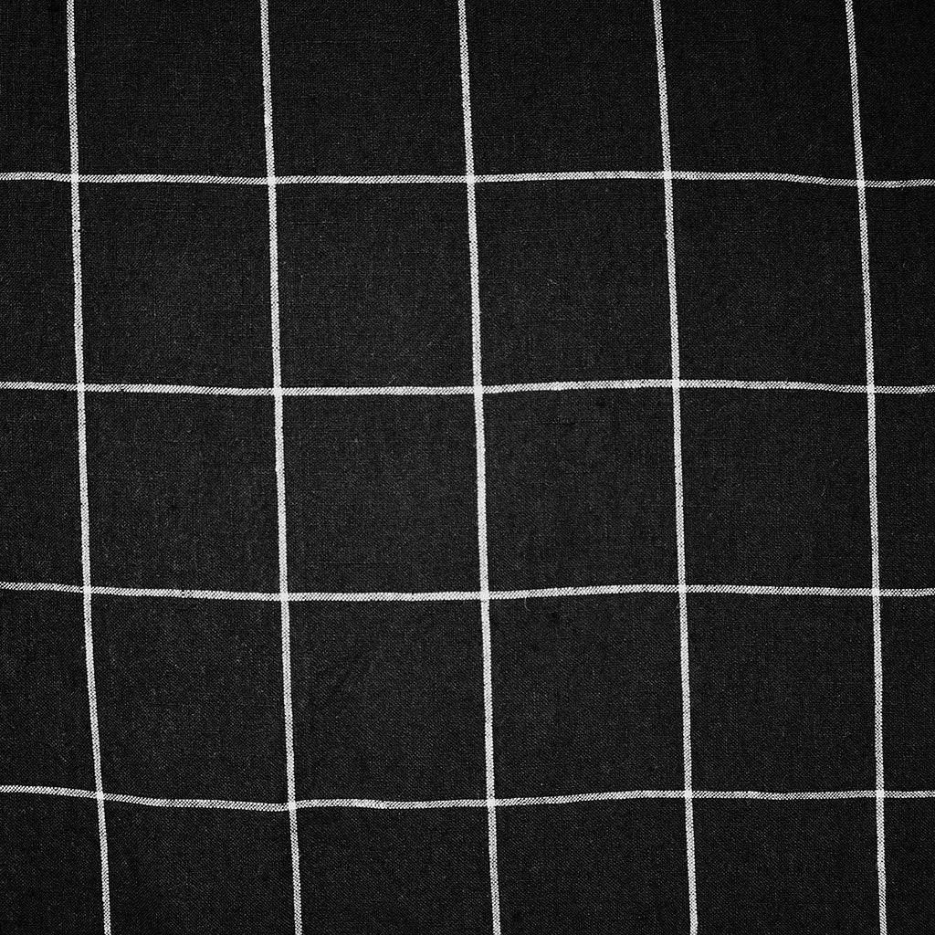 Window Plaid Yarn Dyed Linen Shirting Black/White – Style Maker Fabrics