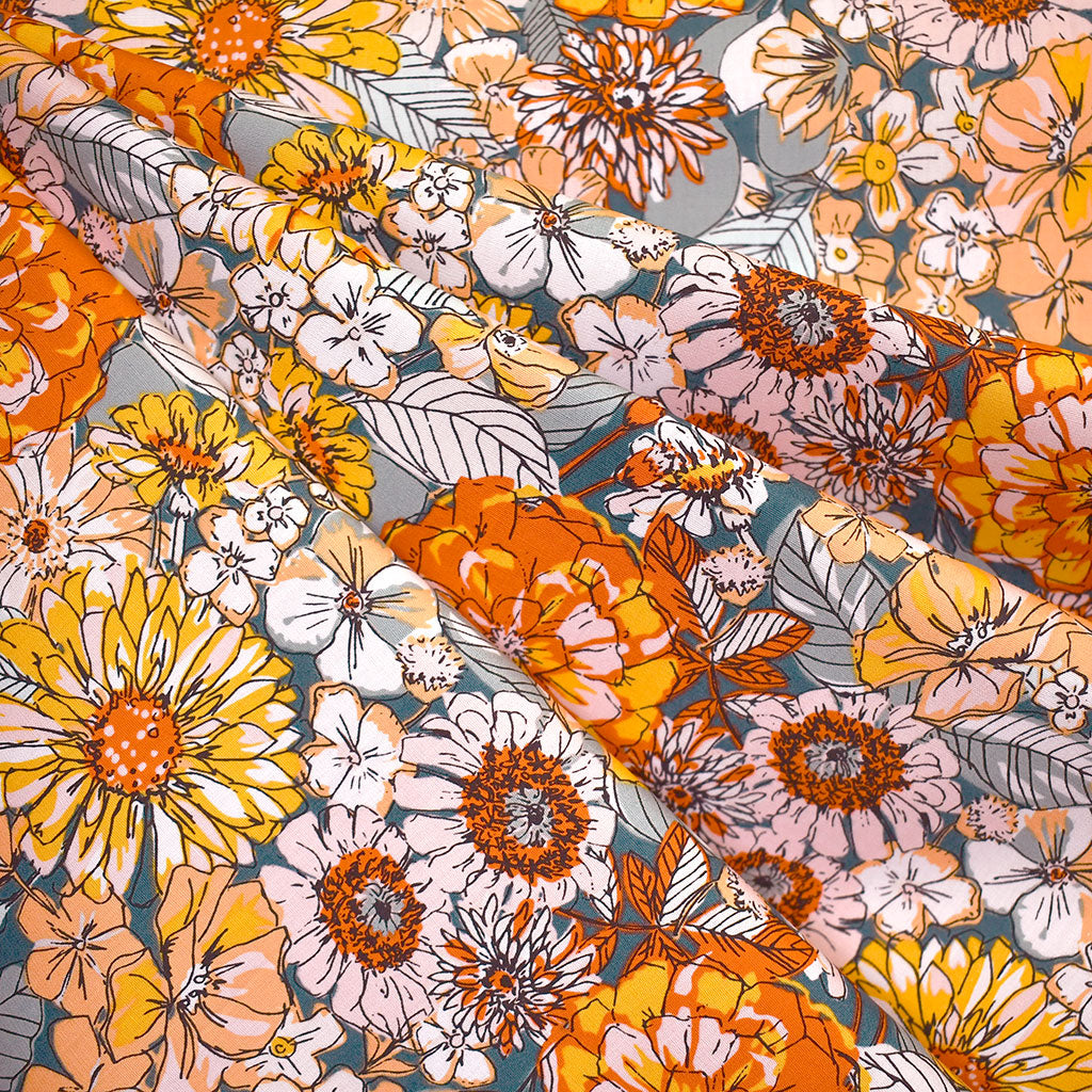 Listen to Your Heart Fleuron Floral Premium Cotton Citrus SY