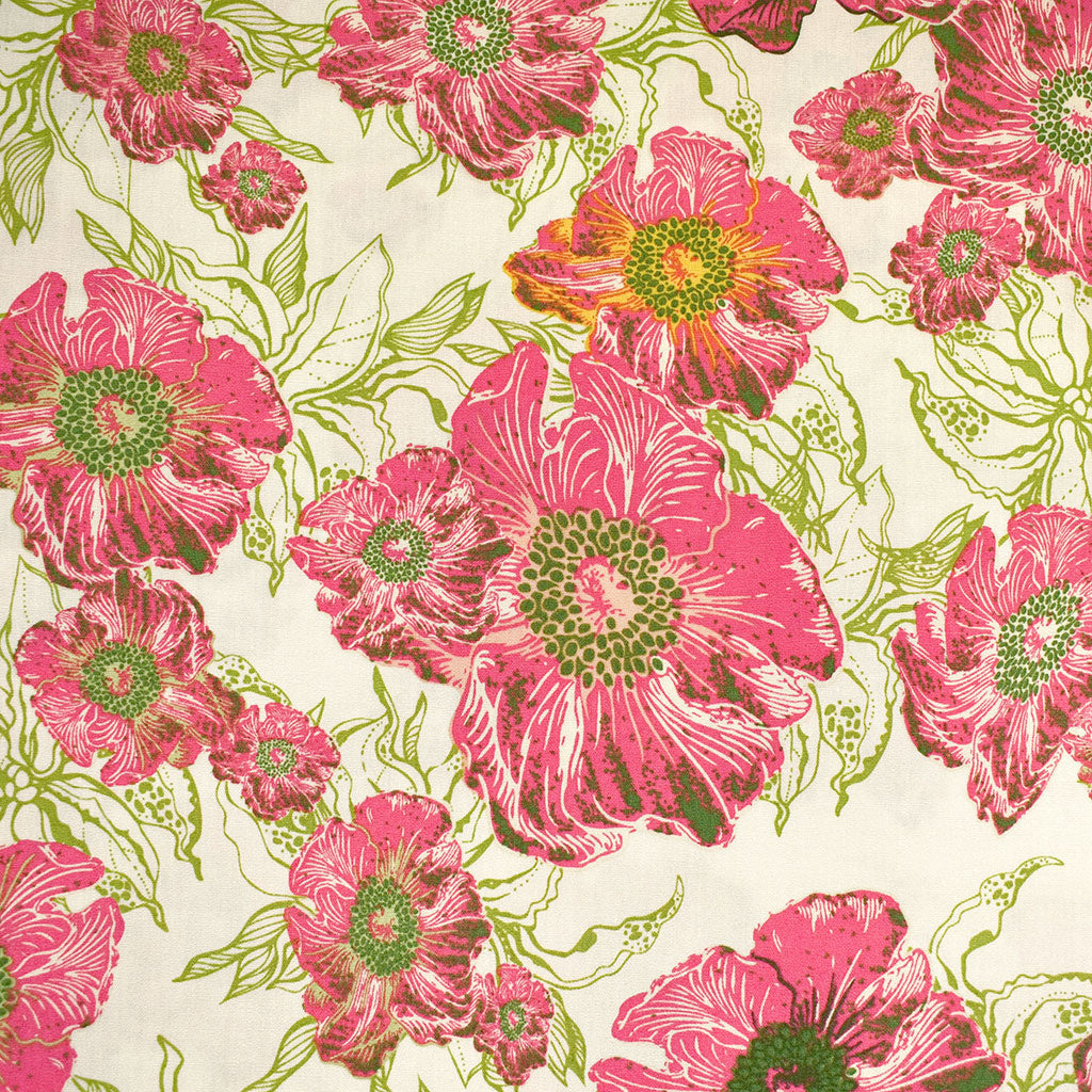 HyperNature Lush Foliage Floral Premium Cotton Ivory – Style Maker Fabrics