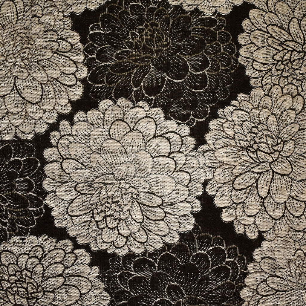 Japanese Packed Floral Jacquard Black/Taupe – Style Maker Fabrics