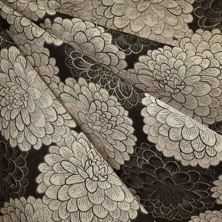 Japanese Packed Floral Jacquard Black/Taupe – Style Maker Fabrics