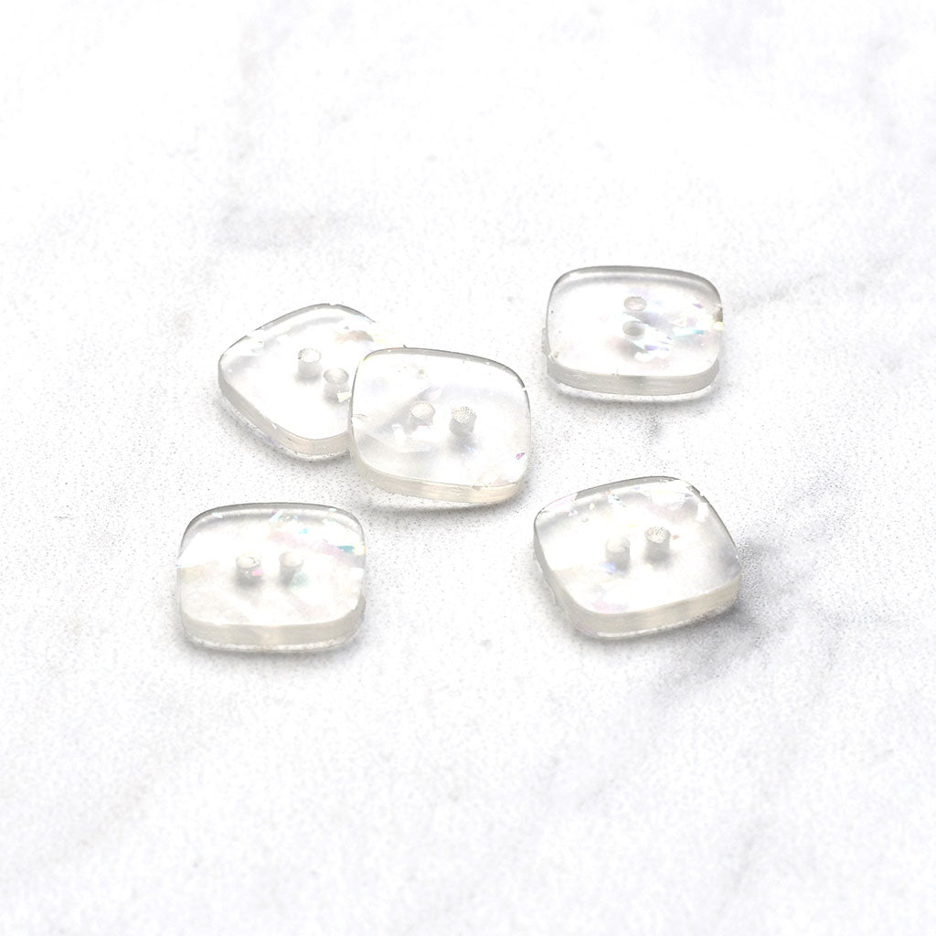 Square Transparent Glitter Button – Style Maker Fabrics