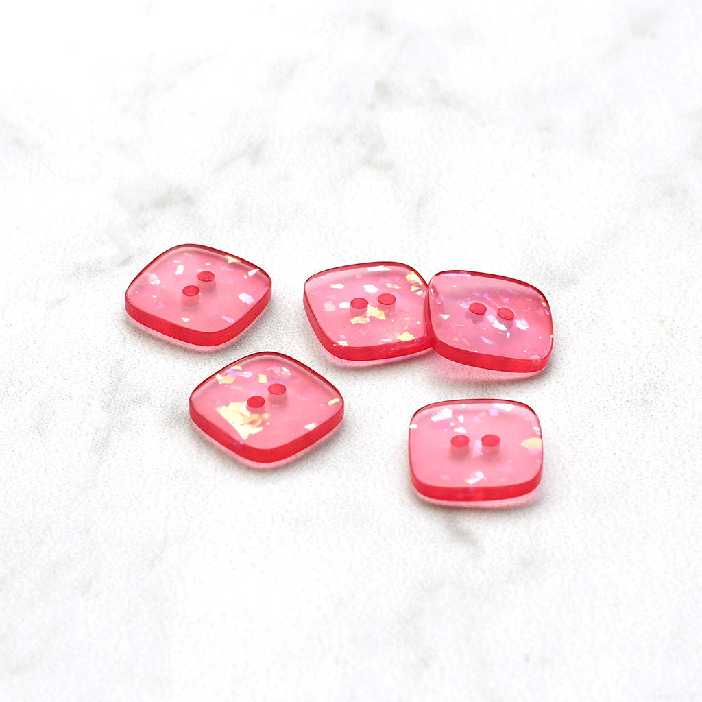 Square Transparent Glitter Button – Style Maker Fabrics