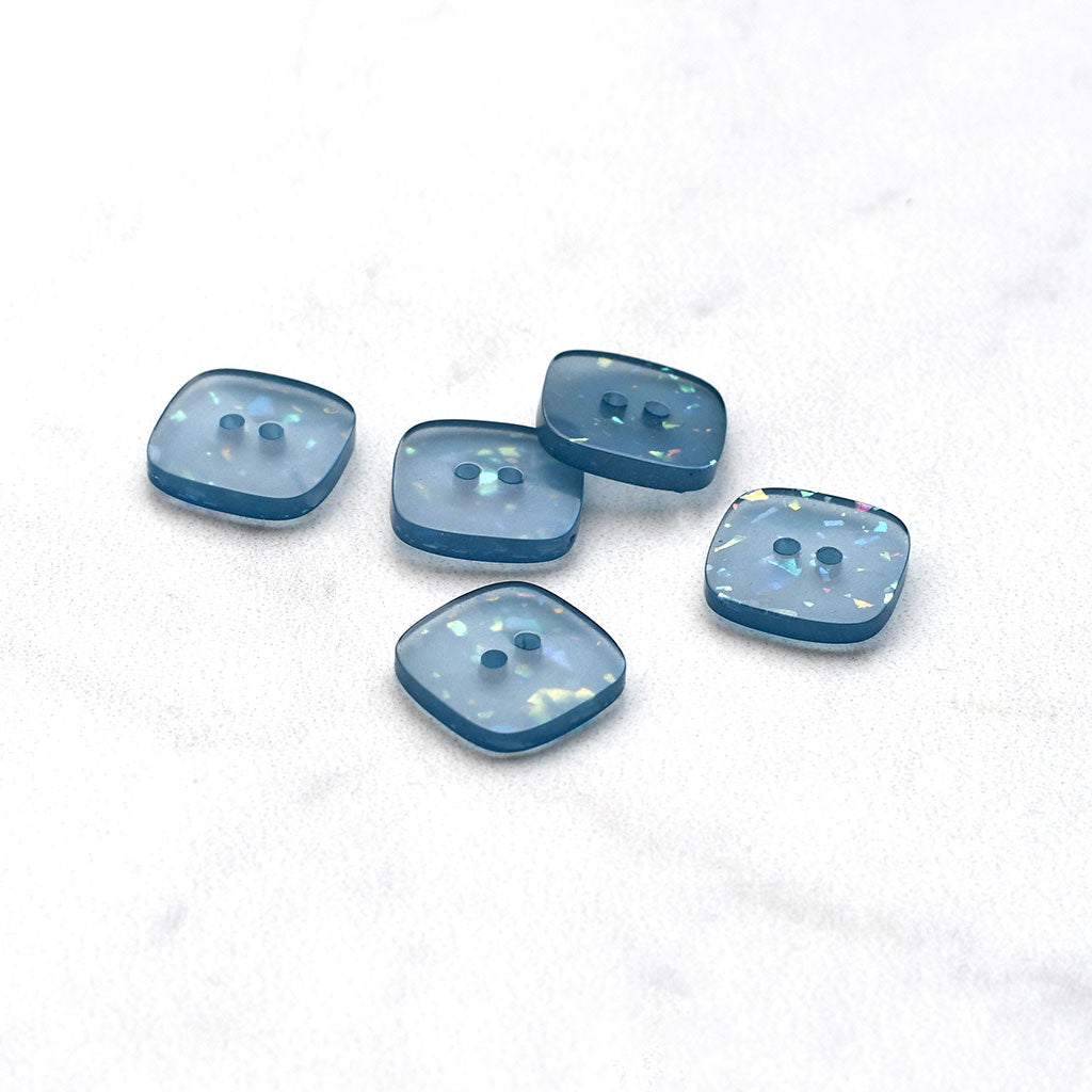 Square Transparent Glitter Button – Style Maker Fabrics