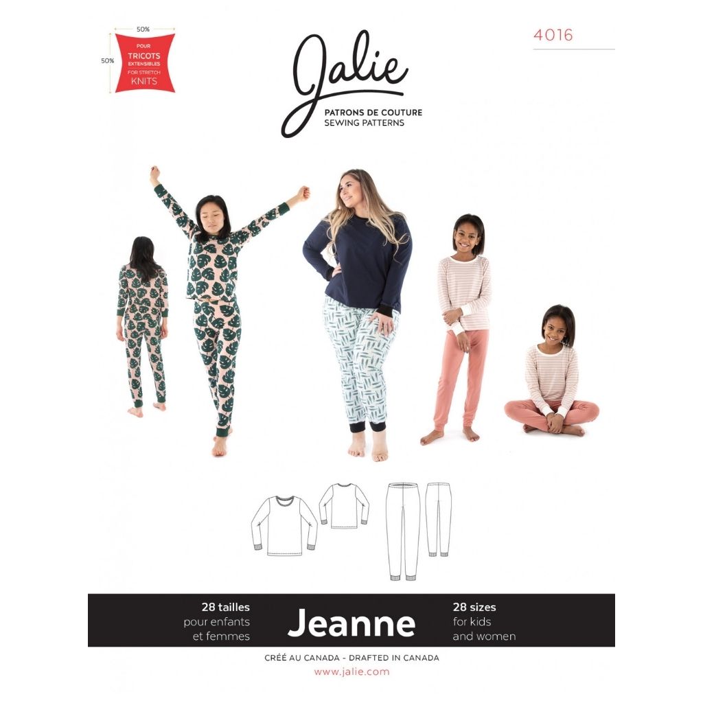 Jalie Sewing Patterns Jeanne Knit PJ Set Style Maker Fabrics