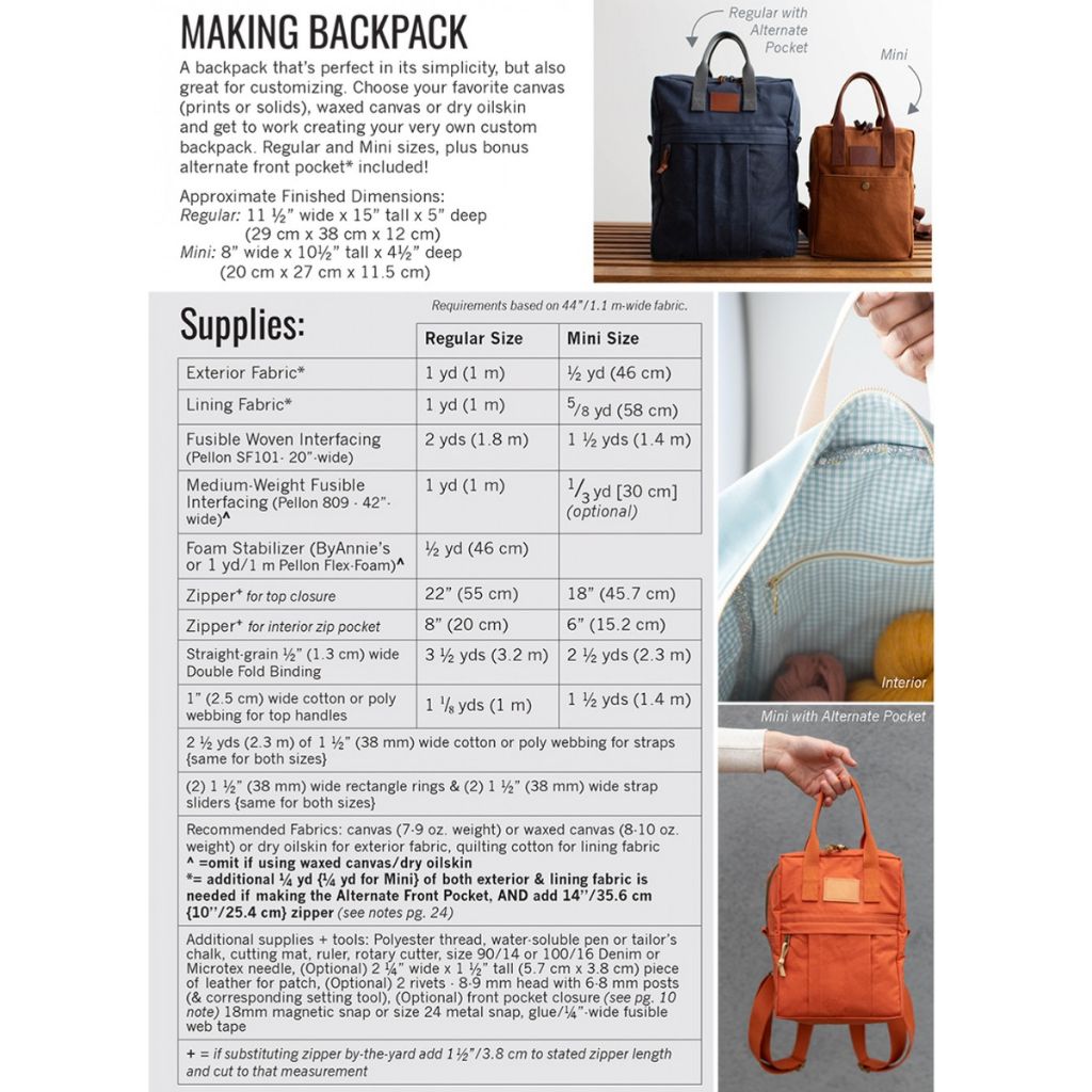 Noodlehead Making Backpack – Style Maker Fabrics