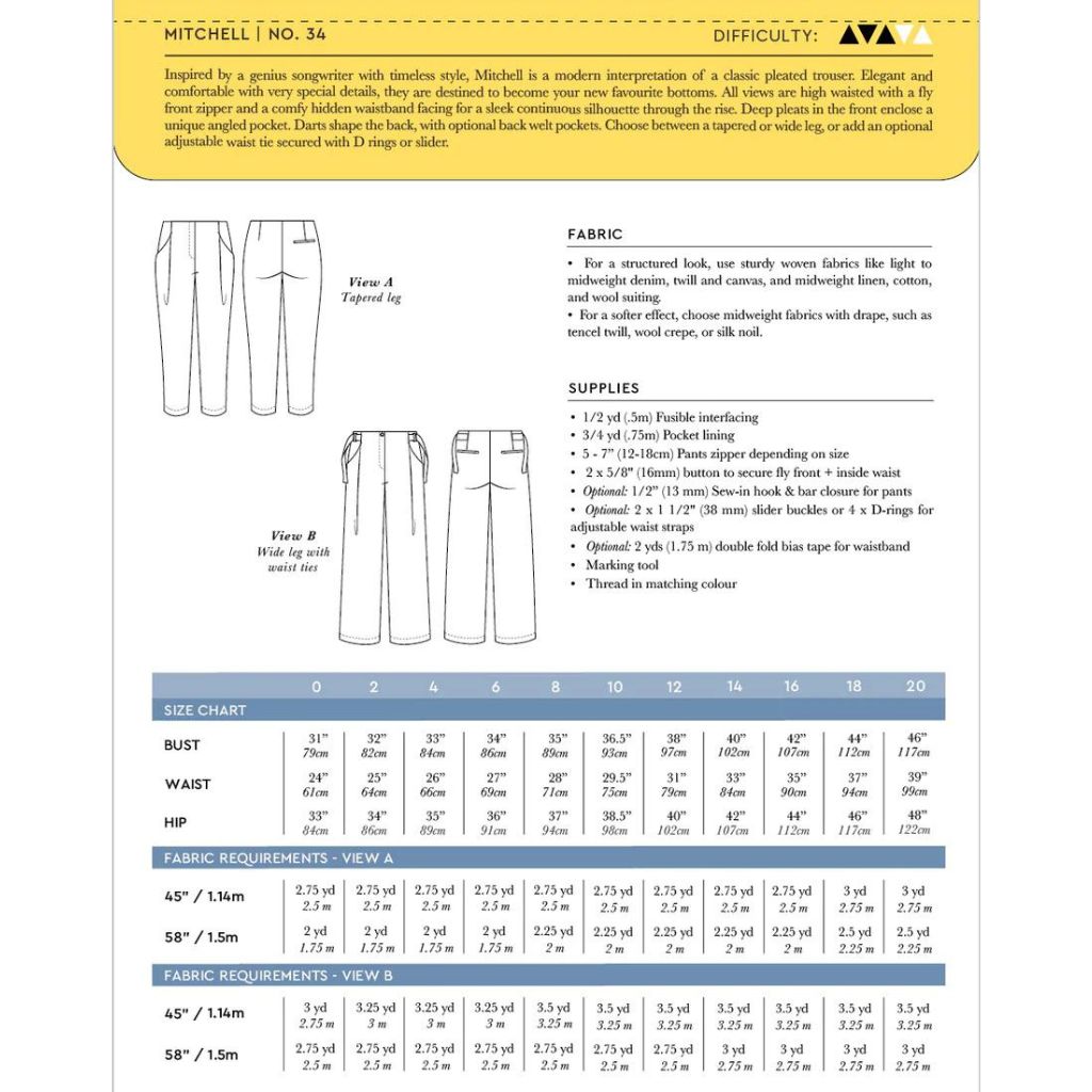 Closet Core Patterns Mitchell Trousers – Style Maker Fabrics