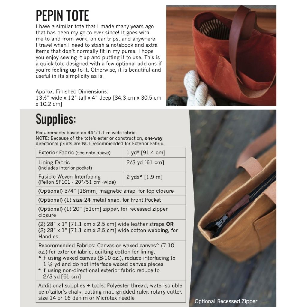 Noodlehead Pepin Tote – Style Maker Fabrics